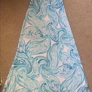 Lilly Pulitzer Blue and White Women's Maxi Skirt